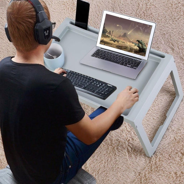 Folding Tray Table for Bed, Lap Desk with Foldable Legs, Bed Desk for Laptop and Couch with Non Slip Feet