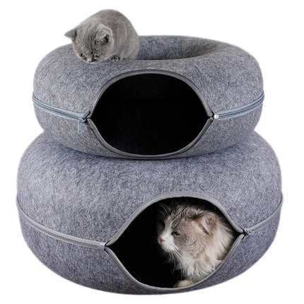 Cat Beds for Indoor Cats, Felt Cat Tunnel Bed and Cat Cave Play Toy – image 5