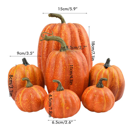 Fake Pumpkins Halloween Decor Set of 7, Foam Pumpkins – image 5