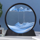Moving Sand Art Pictures Set of 2, 12 Inch and 7 Inch Glass Sand Art Picture Frame, Liquid Sand Art for Desk Decor
