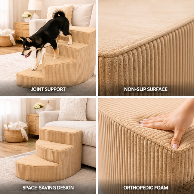 Orthopedic Foam Dog Stairs for Couch, Dog Steps for Small and Medium Dogs