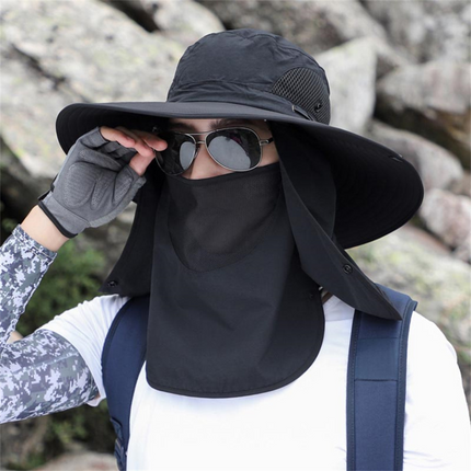 Wide Brim Hat with UV Protection and Breathable Mesh, Beach Hat for Fishing