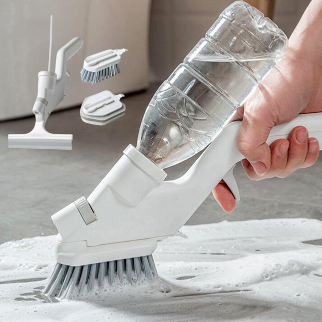 Shower Scrubber with Long Handle, Scrubbing Brush for Floor and Wall, Shower Cleaning Brush with Telescoping Pole