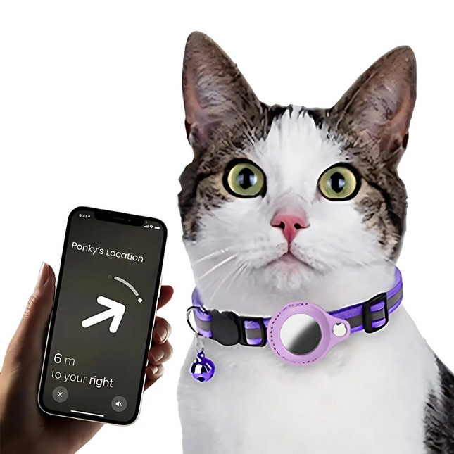 Dog Collar with AirTag Holder, Reflective Waterproof Nylon Dog Collar