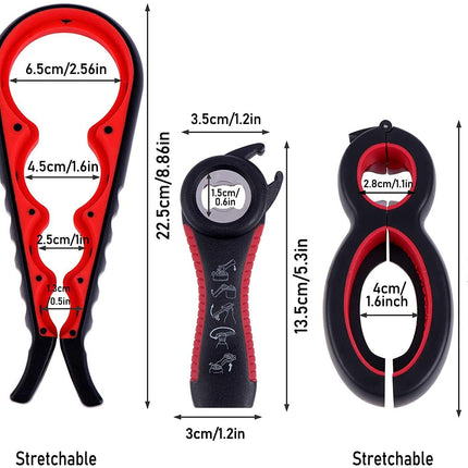 Bottle Opener 6 in 1, Jar Opener with Easy Grip Handles