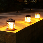 Landscape Lighting, Solar Garden Lantern with Grooved Shade