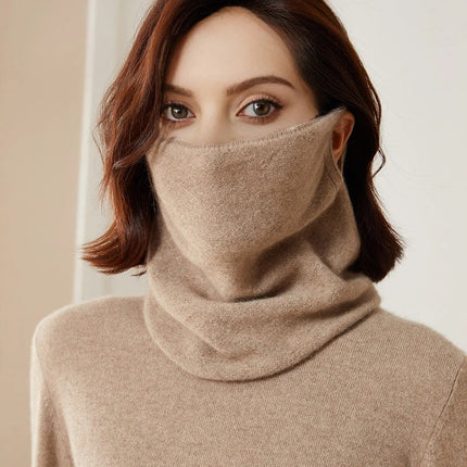 Merino Wool Scarf for Women, Winter Face Mask, Wool Neck Gaiter for Cold Weather, Windproof Neck Warmer