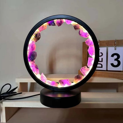 Crystal Bedside Lamp, Nightstand Lamp with USB Power for Meditation Room