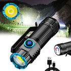 Rechargeable Flashlight, High Lumen LED Flashlight with Magnetic Tail and Pen Clip, Waterproof Torch Light