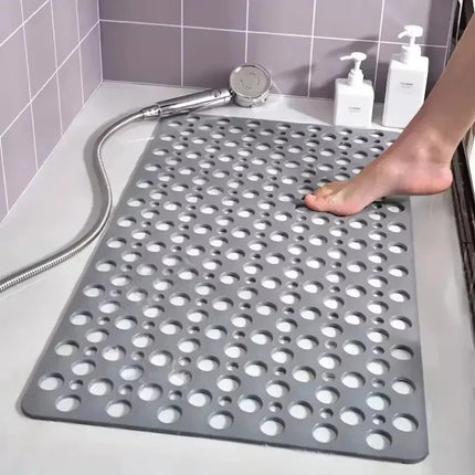 Non Slip Bath Mat for Shower, Shower Mat with Suction Cups and Drain Holes, Washable Non Slip Bathroom Mat