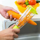 Potato Peeler with Storage Tube, Stainless Steel Vegetable Peeler for Carrots, Apple Peeler with Non Slip Handle
