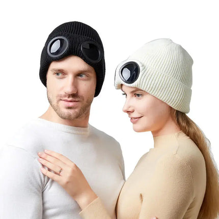 Beanies with Built In Goggles, Snow Hat and Winter Hats for Skiing