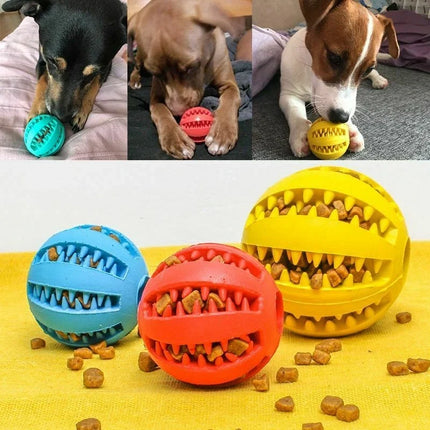 Treat Dispensing Dog Ball, Interactive Dog Toy for Chewers, Rubber Puppy Chew Toy for Dogs and Cats