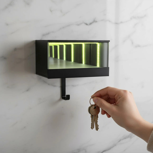 Key Holder for Wall, LED Car Key Holder with Infinity Light, 3D Printed Wall Mounted Key Rack, Gift for Car Guy
