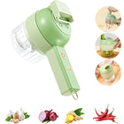 Electric Vegetable Chopper, 4 in 1 Mini Food Processor with Chopping and Slicing Blades, Cordless Vegetable Slicer