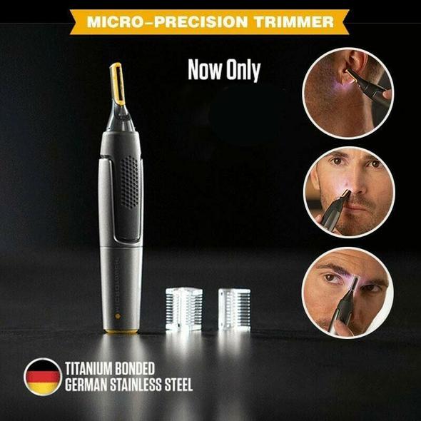 Tuzwa Precision Grooming Trimmer – Cordless Nose, Ear, Eyebrow, Beard & Mustache Detail Trimmer with Stainless Steel Blade & LED Light
