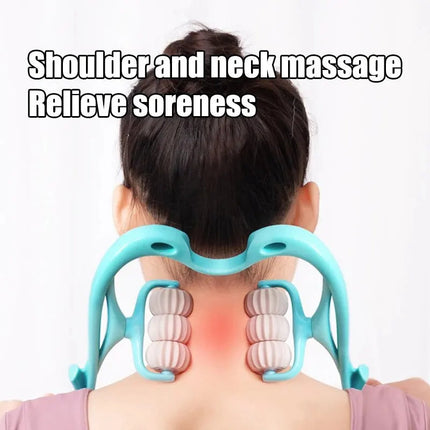 Manual Neck Massager with 6 Kneading Rollers, Neck and Shoulder Massager for Stiff Neck Relief – image 4