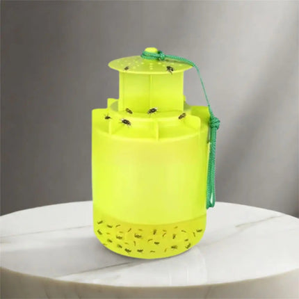 Outdoor Fly Trap, Heavy Duty Reusable Fly Catcher with Non Toxic Bait, Hanging Horse Fly Trap for Backyard and Garden