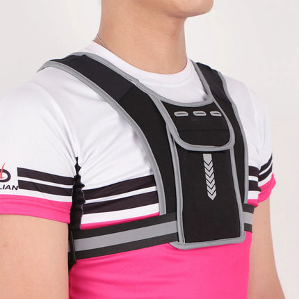Reflective Running Vest Chest Bag with Phone Pocket, Running Gear