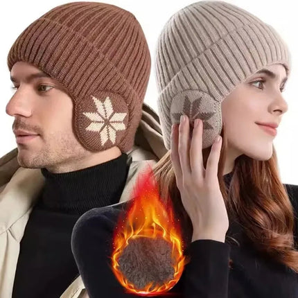 Beanies with Ear Flaps, Warm Ribbed Beanie Hat