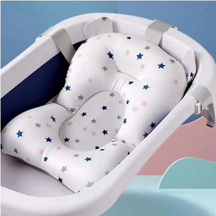 Baby Bath Seat Cushioned, Newborn Bath Seat with Pillow Wedge and 3 Buckle Straps, Non Slip Infant Bathtub Seat