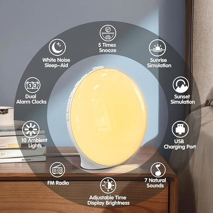 Sunrise Alarm Clock, Smart Alarm Clock with FM Radio