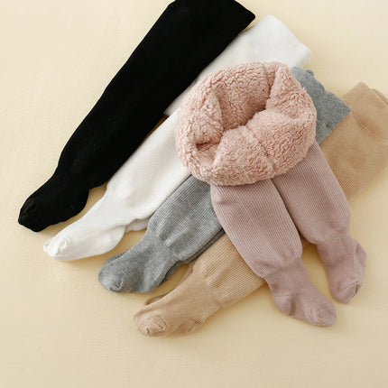 Fleece Lined Leggings for Kids 6M to 8Y, Toddler Leggings with High Waist, Warm Baby Leggings for Winter