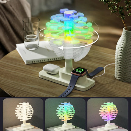 Table Lamp with Wireless Charging Pad, Small Nightstand Lamp for Bedside