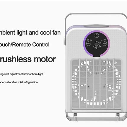 Compact Water Cooling Fan with Touchscreen, Portable Mist Cooling Fan