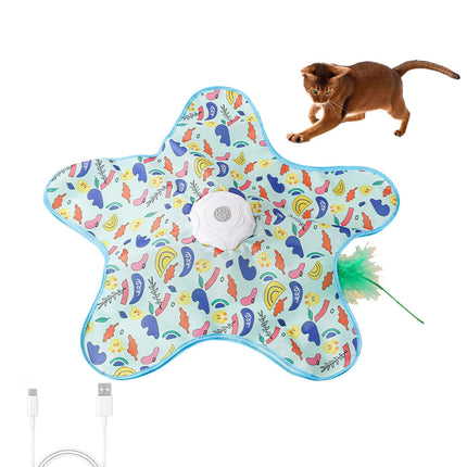 Interactive Cat Toy, Automatic Cat Toy Hide and Seek with Moving Feather, Electronic Cat Play Toys for Indoor Cats