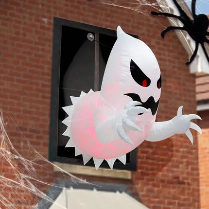 Inflatable Halloween Ghost Decoration with Lights, Halloween Inflatables for Window, Outdoor Halloween Decorations