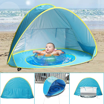 Beach Tent for Baby with Inner Pool, Pop Up Beach Tent with UV Sun Shelter and Waterproof Floor