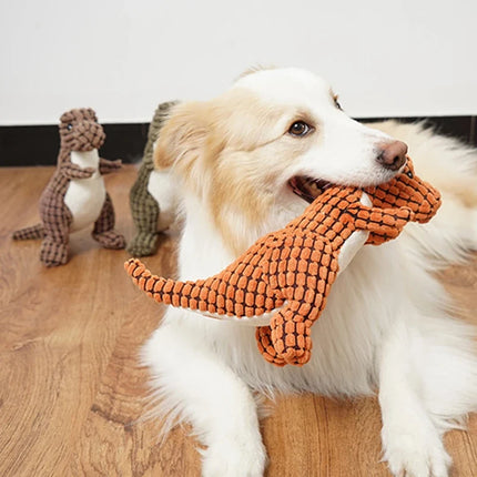 Dog Chew Toy Dinosaur, Plush Dino Dog Toy, Indestructible Durable Dog Toys