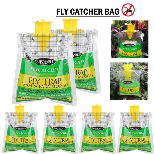 Outdoor Fly Trap, Disposable Fly Trap with Bait