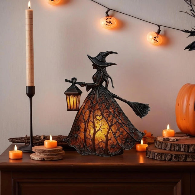Cordless Table Lamp, Halloween Witch Battery Operated Lamp