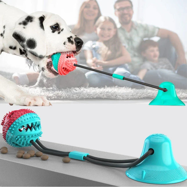 Dog Chew Toy with Suction Cup, Interactive Dog Toy for Solo Play, Tug of War Dog Toy with Rope for Teeth Cleaning