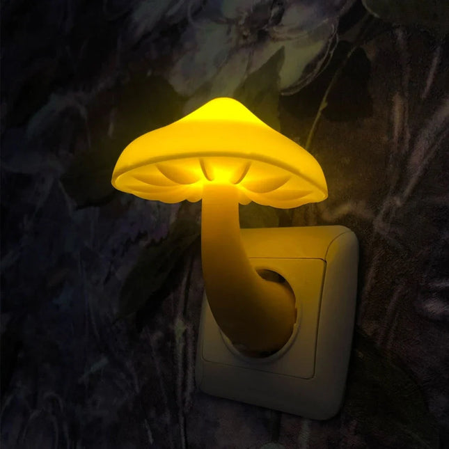 Night Light Plug In, Mushroom Lamp with Dusk to Dawn Sensor, Touch Control LED Night Light, Ambient Light for Bedroom