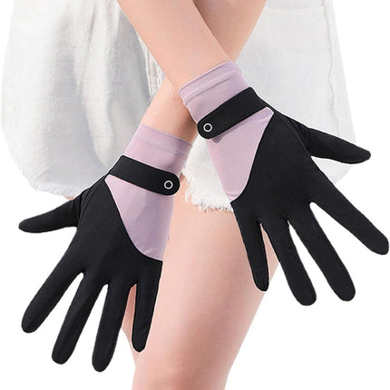 Womens UV Sun Protection Driving Gloves Breathable Ice Silk Touchscreen Anti Slip Summer Sunblock Gloves for Women