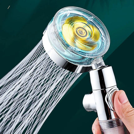 Shower Head with Turbo Propeller, High Pressure Shower Head Handheld with 360 Degree Spin, Water Saving Rain Shower Head