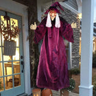 Halloween Decorations Outdoor, Animated Halloween Witch Decor with Glowing Eyes and Sound, Hanging Witch Decoration