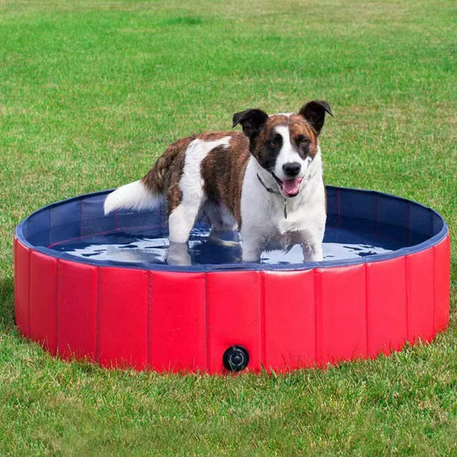 Foldable Dog Pool, Dog Bath Tub for Indoor and Outdoor, Portable Dog Swimming Pool for Summer Cooling