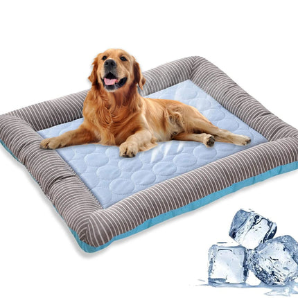 Cooling Dog Bed with Ice Silk, Dog Cooling Mat with Non Slip Bottom, Washable Cat Cooling Mat for Travel