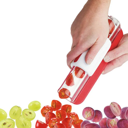 Vegetable Slicer for Cherry Tomatoes and Grapes, Handheld Fruit Slicer with 3 Blades, Tomato Slicer, Grape Cutter