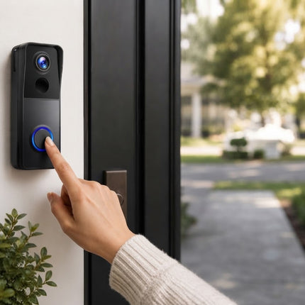 Doorbell Camera Wireless, 1080P Smart Doorbell with Two Way Talk and Chime, Front Door Camera with Motion Alerts