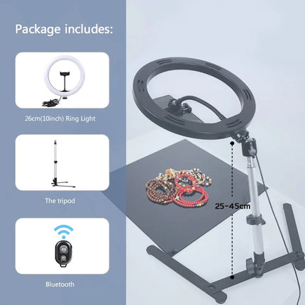Ring Lights with Phone Tripod Stand and Holder, LED Ring Light for Phone