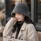 Bucket Hat Women, Foldable Wool Winter Hats for Cold Weather, Vintage Fisherman Hat for Travel