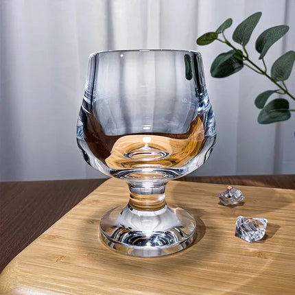 Cocktail Glass, Hand Carved Clear Quartz Crystal Glass with Vintage Footed Base – image 4
