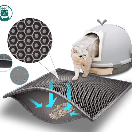 Cat Litter Mat, Honeycomb Litter Mat with Double Layer, Waterproof Litter Trapping Mat for Cats