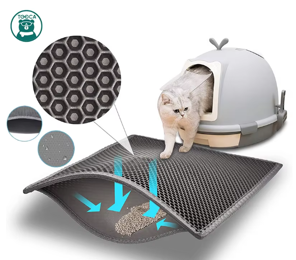 Cat Litter Mat, Honeycomb Litter Mat with Double Layer, Waterproof Litter Trapping Mat for Cats