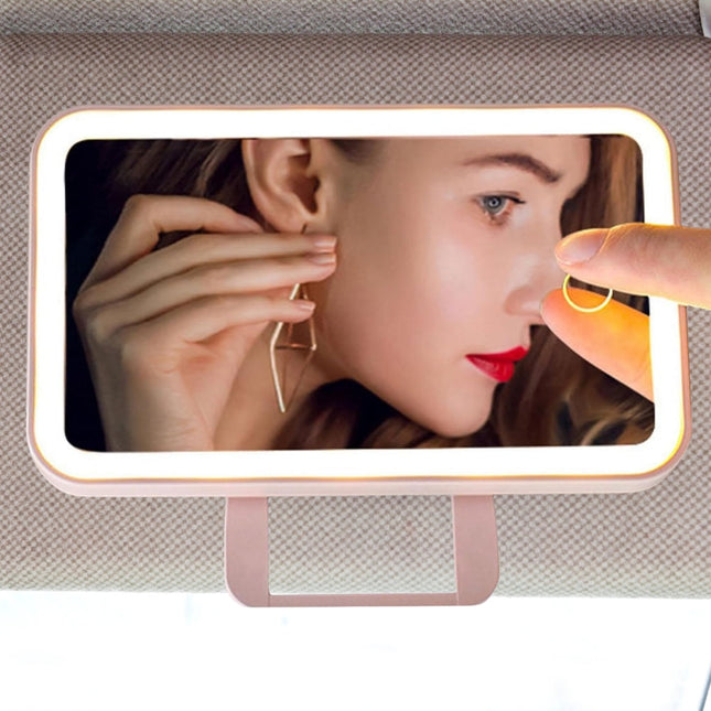 Car Vanity Mirror with Lights, LED Vanity Mirror for Sun Visor, Light Up Makeup Mirror with Adjustable Brightness